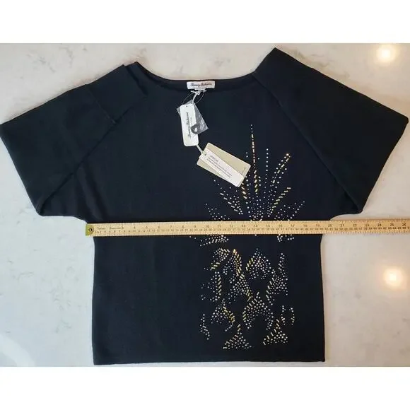 NWT TOMMY BAHAMA Polished Pineapple Merino Wool Cashmere Sweater Women's Medium - Picture 8 of 10